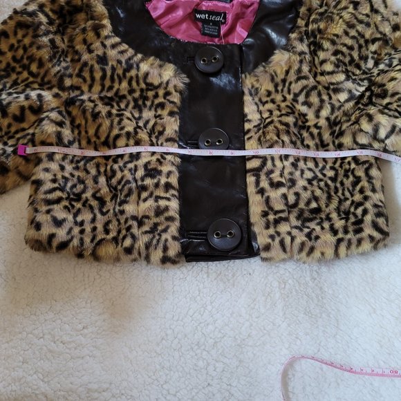 Wet Seal Bolero Jacket Shrug Cheetah Leopard Fake Fur Y2K 90's - Picture 9 of 15